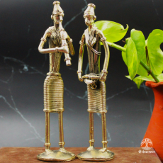 Musician Couple- Large Dhokra Brass Mural