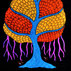 Banyan Tree - Hand Painted Gond Painting