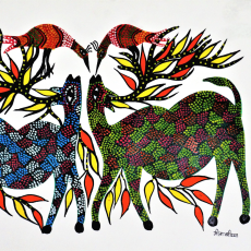 Deery Affair- Hand Painted Bhil Painting