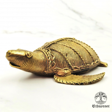 Olive Ridely Turtle - Brass Dhokra Mural