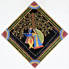 Radha Krishna- Hand Painted Tikuli Painting